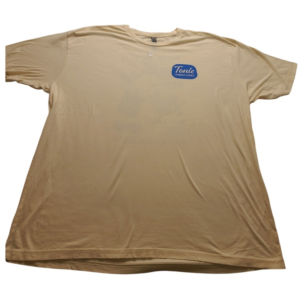 Next‎ Level Tonic Cannabis Drinks Graphic T-Shirt Cream XXL Men's Short Sleeve